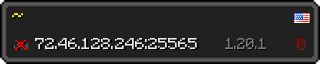 Userbar 320x64 in Minecraft-Stil für den Server 72.46.128.246:25565