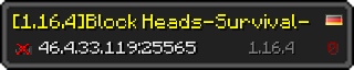 Userbar 320x64 in minecraft style for 46.4.33.119:25565