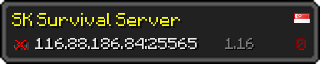 Userbar 320x64 in minecraft style for 116.88.186.84:25565