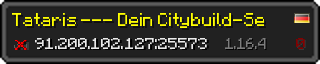 Userbar 320x64 in minecraft style for 91.200.102.127:25573