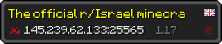 Userbar 320x64 in Minecraft-Stil für den Server 145.239.62.133:25565