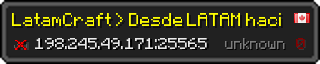 Userbar 320x64 in minecraft style for 198.245.49.171:25565