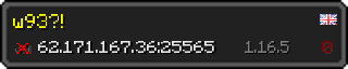 Userbar 320x64 in minecraft style for 62.171.167.36:25565