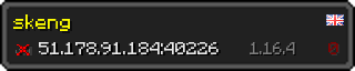 Userbar 320x64 in Minecraft-Stil für den Server 51.178.91.184:40226