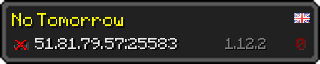 Userbar 320x64 in Minecraft-Stil für den Server 51.81.79.57:25583