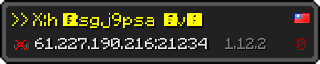 Userbar 320x64 in Minecraft-Stil für den Server 61.227.190.216:21234