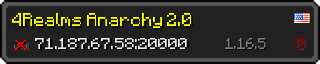 Userbar 320x64 in Minecraft-Stil für den Server 71.187.67.58:20000
