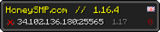 Userbar 320x64 in minecraft style for 34.102.136.180:25565