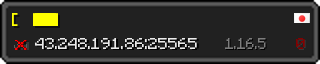 Userbar 320x64 in minecraft style for 43.248.191.86:25565