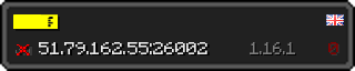 Userbar 320x64 in minecraft style for 51.79.162.55:26002