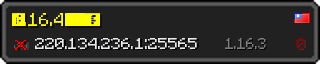 Userbar 320x64 in Minecraft-Stil für den Server 220.134.236.1:25565