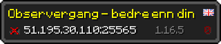 Userbar 320x64 in Minecraft-Stil für den Server 51.195.30.110:25565