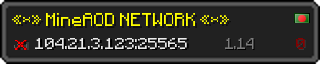 Userbar 320x64 in Minecraft-Stil für den Server 104.21.3.123:25565