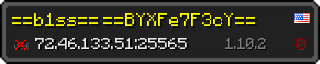 Userbar 320x64 in Minecraft-Stil für den Server 72.46.133.51:25565