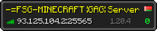 Userbar 320x64 in minecraft style for 93.125.104.2:25565