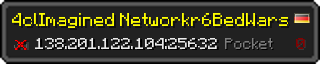 Userbar 320x64 in minecraft style for 138.201.122.104:25632