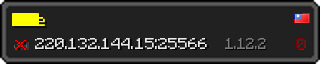 Userbar 320x64 in Minecraft-Stil für den Server 220.132.144.15:25566