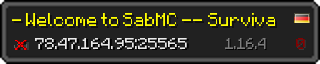 Userbar 320x64 in Minecraft-Stil für den Server 78.47.164.95:25565