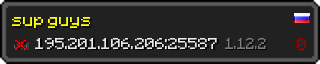 Userbar 320x64 in minecraft style for 195.201.106.206:25587