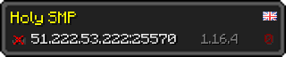 Userbar 320x64 in minecraft style for 51.222.53.222:25570