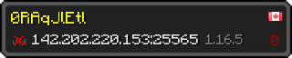 Userbar 320x64 in minecraft style for 142.202.220.153:25565