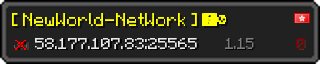 Userbar 320x64 in minecraft style for 58.177.107.83:25565