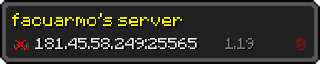 Userbar 320x64 in Minecraft-Stil für den Server 181.45.58.249:25565