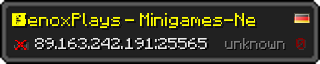 Userbar 320x64 in minecraft style for 89.163.242.191:25565