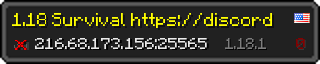 Userbar 320x64 in Minecraft-Stil für den Server 216.68.173.156:25565