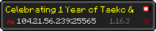 Userbar 320x64 in minecraft style for 104.21.56.239:25565