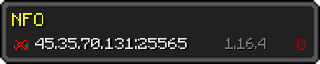 Userbar 320x64 in Minecraft-Stil für den Server 45.35.70.131:25565