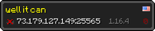 Userbar 320x64 in minecraft style for 73.179.127.149:25565