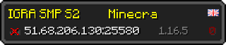 Userbar 320x64 in minecraft style for 51.68.206.130:25580