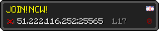 Userbar 320x64 in minecraft style for 51.222.116.252:25565