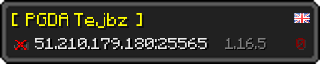 Userbar 320x64 in minecraft style for 51.210.179.180:25565