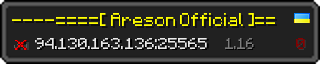 Userbar 320x64 in Minecraft-Stil für den Server 94.130.163.136:25565