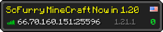 Userbar 320x64 in Minecraft-Stil für den Server 66.70.160.151:25596