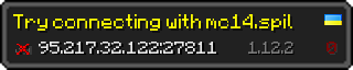 Userbar 320x64 in minecraft style for 95.217.32.122:27811