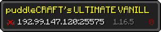 Userbar 320x64 in Minecraft-Stil für den Server 192.99.147.120:25575