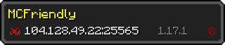 Userbar 320x64 in Minecraft-Stil für den Server 104.128.49.22:25565