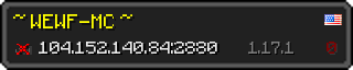 Userbar 320x64 in Minecraft-Stil für den Server 104.152.140.84:2880