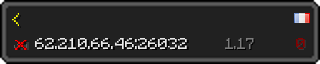 Userbar 320x64 in minecraft style for 62.210.66.46:26032