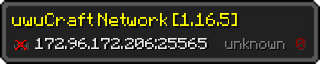 Userbar 320x64 in Minecraft-Stil für den Server 172.96.172.206:25565