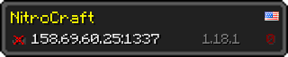 Userbar 320x64 in minecraft style for 158.69.60.25:1337