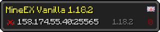 Userbar 320x64 in minecraft style for 158.174.55.40:25565