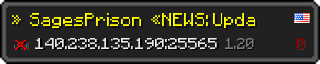 Userbar 320x64 in Minecraft-Stil für den Server 140.238.135.190:25565