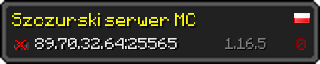 Userbar 320x64 in minecraft style for 89.70.32.64:25565