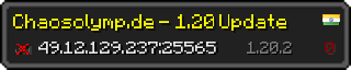 Userbar 320x64 in minecraft style for 49.12.129.237:25565