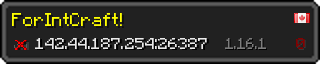 Userbar 320x64 in Minecraft-Stil für den Server 142.44.187.254:26387