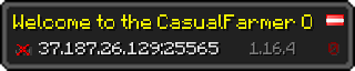 Userbar 320x64 in Minecraft-Stil für den Server 37.187.26.129:25565